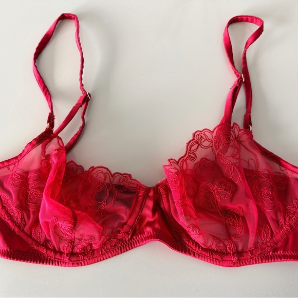 Kiki De Montparnesse Red Lace Bra 34C - Picture 3 of 5